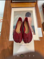 Red Flats - Leather